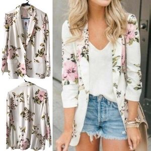 Philosophy Floral Blazer Knit Jacket Stretch XL